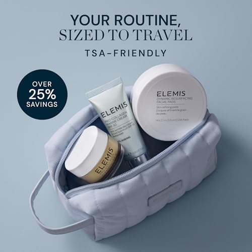 ELEMIS Healthy Skin Exclusive Travel Set | Pro-Collagen Cleansing Balm Mini, Marine Cream SPF 30 Mini & Dynamic Resurfacing Pads | Anti-Aging Hydrating Skincare Travel Kit