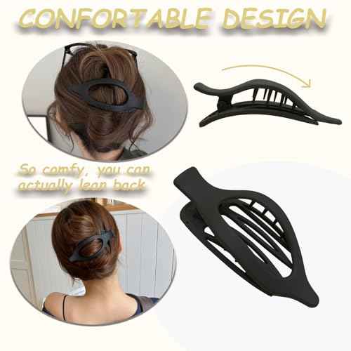 Flat Claw Clips for Women, Large Duckbill French Hair Clips, 6 Pack Non-Slip Matte Hair Accessories for Thick & Thin Hair