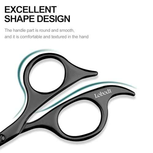 4.7-inch small nose hair scissors (black), round-headed scissors, for trimming facial hair, beards, ear hair, eyebrows, bathroom, Moustache Trimming£¬personal care and beauty