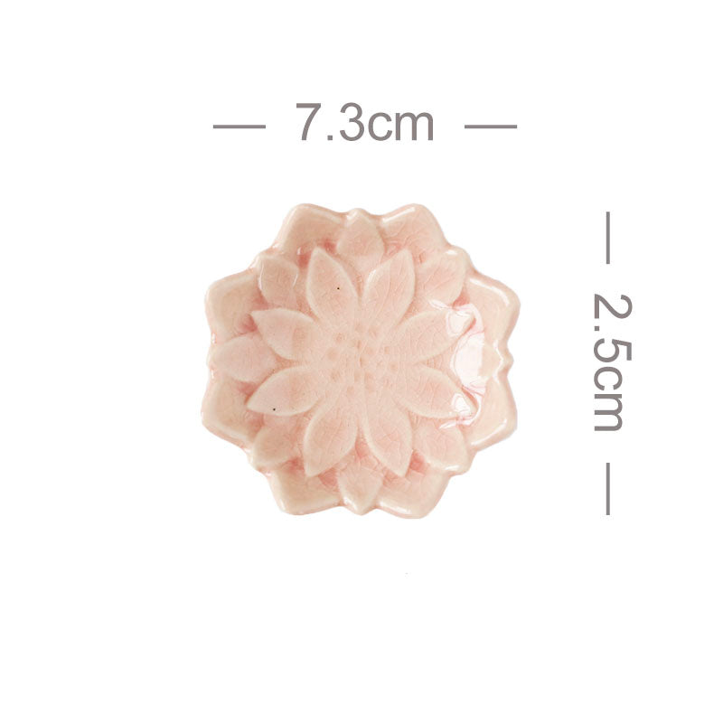 Ceramic Chopstick Shelf with Maple Leaf and Lotus Design - Kitchen Organizer