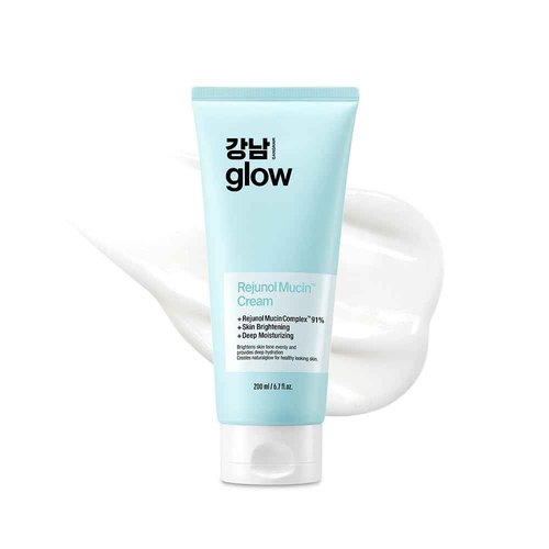 GANGNAM GLOW Rejunol Mucin PDRN Facial Cream 6.76 floz - 91.5% Snail Mucin Moisturizer with Hyaluronic Acid & Panthenol I Korean Skin Care I Face Moisturizer for Women | Salmon DNA