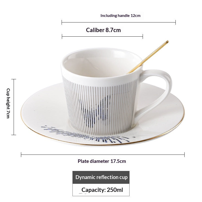 Dynamic Reflection Ceramic Coffee Cup - Elegant 240ml Home & Barware