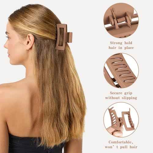 3 Styles Hair Clips for Women - 12 PCS Small Medium Big Claw Clips for Thin Thick Hair, Neutral Colors