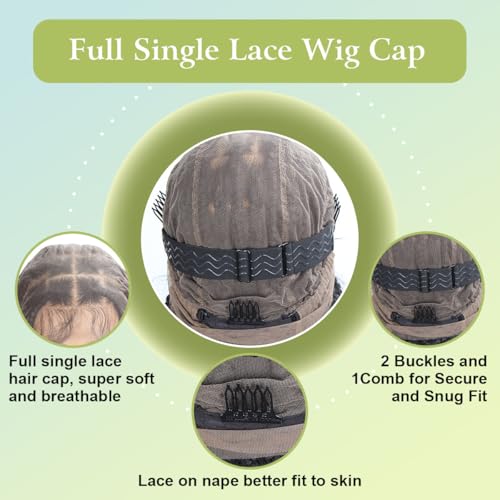 36 inch Single Full Lace Boho Braided Wigs for Black Women, 360 HD Lace Knotless Box Braid Wigs with Baby Hair Black Synthetic Braid Wig