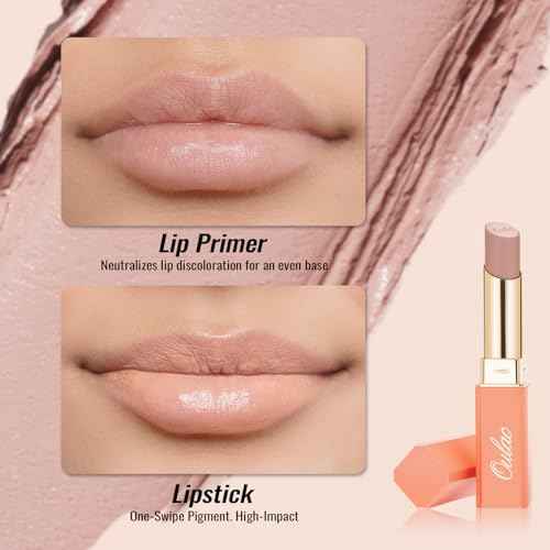 Oulac Beige Lipstick for Women, Pale Nude Matte Lip Base, Full Coverage Lip Color, Satin Matte Finish, Cream Texture, Hydrating, Infused with Hyaluronic Acid, Vegan & Clean Beauty 4g SG01 Bare