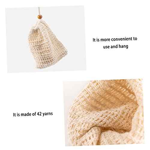 4 Pcs Drawstring Soap Foaming Bags Multipurpose Net Bags for Bar Soap African Net Sponge Design for Exfoliating and Foamingbathroom and Shower