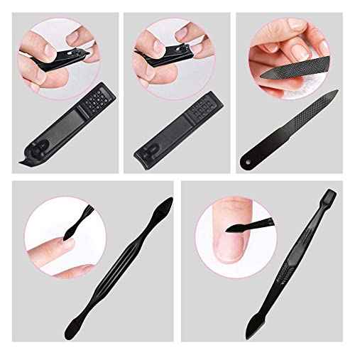 16 Pieces Manicure Set, Pedicure Kit, Nail Clippers, Stainless Steel Professional Personal Care Tool Kit, Nail Tools with Brown Case, Gifts for Men