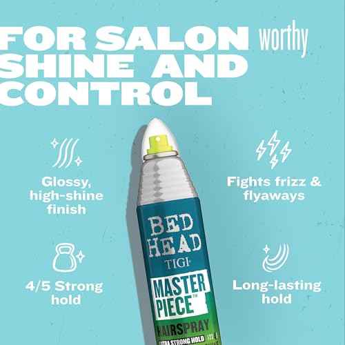 TIGI Bed Head Frizz Control Hair Spray, Masterpiece Extra Hold Hair Care Spray for Shiny and Glossy Hair, 10.3 oz
