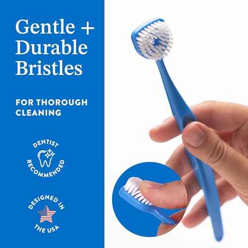 Soft Bristle Tongue Brush for Adults (1 Pack), Reduce Bad Breath & Improve Oral Hygiene, Tongue Scraper Brush Ergonomic Handle & Protective Cap, Tongue Cleaner for Adults, Tongue Scraper for Adults