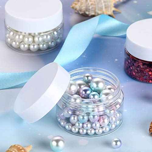 Patelai 4 Pieces Round Wide-mouth Leak Proof Plastic Container Jars with Lids for Travel Storage Makeup Beauty Products Face Creams Oils Salves Ointments DIY Making(1 Ounce,White)