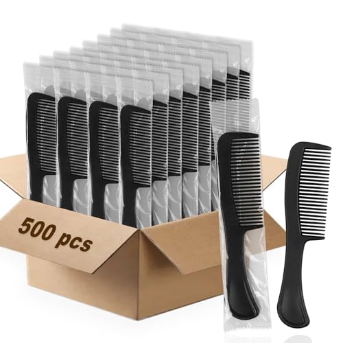 60 Pack Widen Combs, Black, Plastic, Individually Wrapped for Hotel, Airbnb, Shelter/Homeless/Nursing Home/Charity, 60 Count