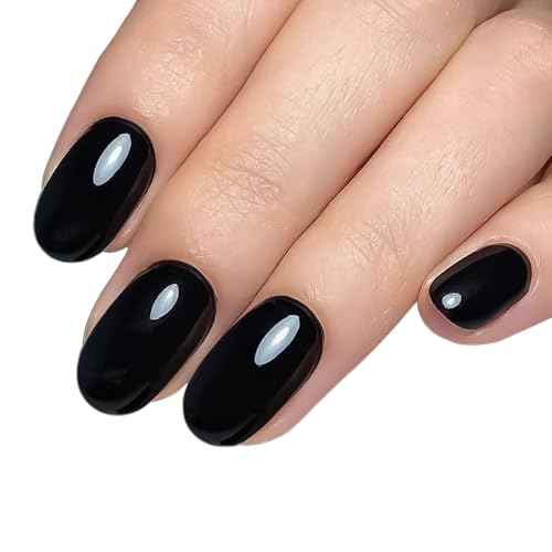 COSMOO Black Nail Polish, Black Quick Dry Nail Lacquer, Vegan Chip-Resistant Long-Lasting Nail Lacquer for Nail Art Varnish, 12ml /0.41 fl oz