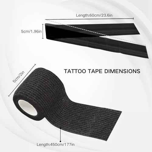 200pcs Tattoo Clip Cord Covers with 6pcs Black Disposable Adhesive Bandage Grip Tape - Easy-to-Use Dustproof and Dirt-Proof Tattoo Machine Supplies