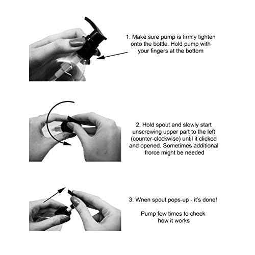 BRIGHTFROM Lotion Pump Bottles, Empty 8 OZ, BPA-Free Refillable Plastic Containers, Amber with Black Dispenser for - Soap, Shampoo, Lotions, Liquid Body Soap, Creams and Massage Oil (2 Pack)