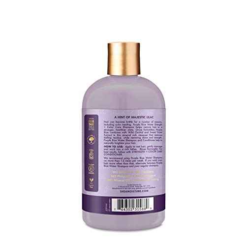 SheaMoisture Purple Rice Water Strength + Color Care Shampoo for Damaged Hair 13.5 fl ounce