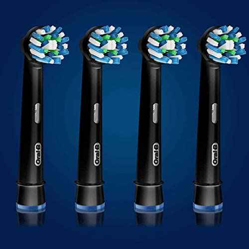 Oral-B Crossaction Electric Toothbrush Replacement Brush Head Refills, Black , 4 Count (Pack of 1)