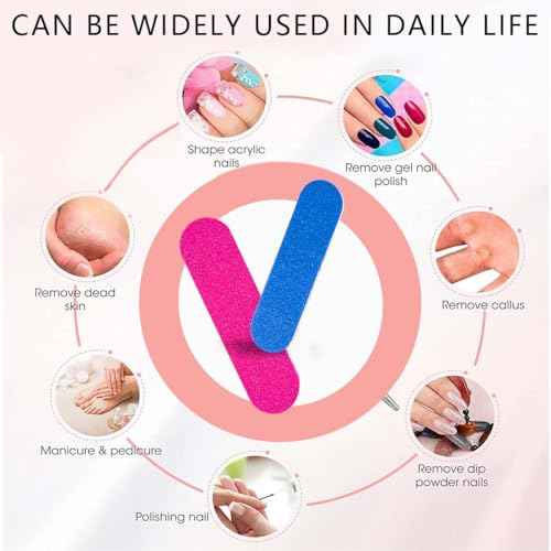 Mini Nail Files Bulk, 200 Pcs Disposable Double Sided Emery Boards Travel Size for Men, Women, Kids (2 Inch)