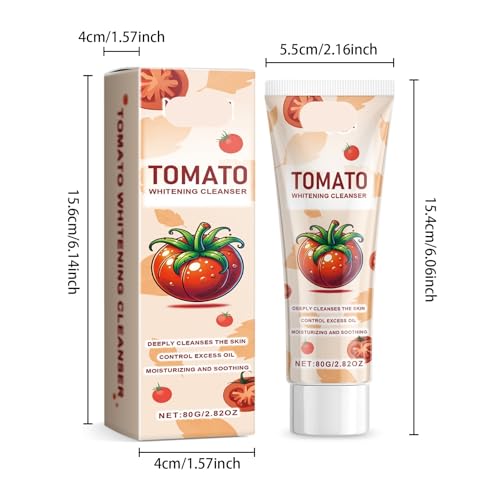 Tomato Facial Cleansing Milk - Gentle Deep Cleansing, Oil Control, Pore Refining & Skin Brightening Face Wash For All Skin Types(3PCS)