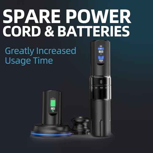 OG Dark Knight Rotary Tattoo Gun Machine with Adjustable Stroke,Wireless Tattoo Pen Machine with 2000mAh,Tattoo Machine Power LED Display Tattoo Equipment Supply for Professional Tattoo Artists