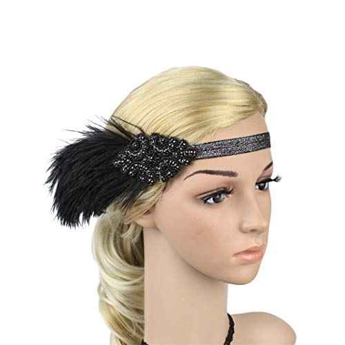 1920s Headpiece Great Gatsby Accessories Flapper Headband Wedding Headpieces for Bride Roaring 20's Art Deco Hair Clip