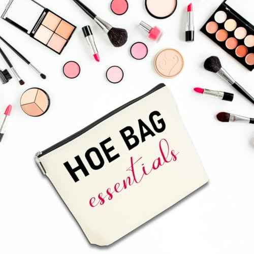 4 PCS Funny Gifts for Women Makeup Bag, Birthday Fun Hostess Gift for Women Girls Friends Cosmetic Bags Gag Gifts Girls Weekend Overnight Makeup Funny Travel Pouch, Black White