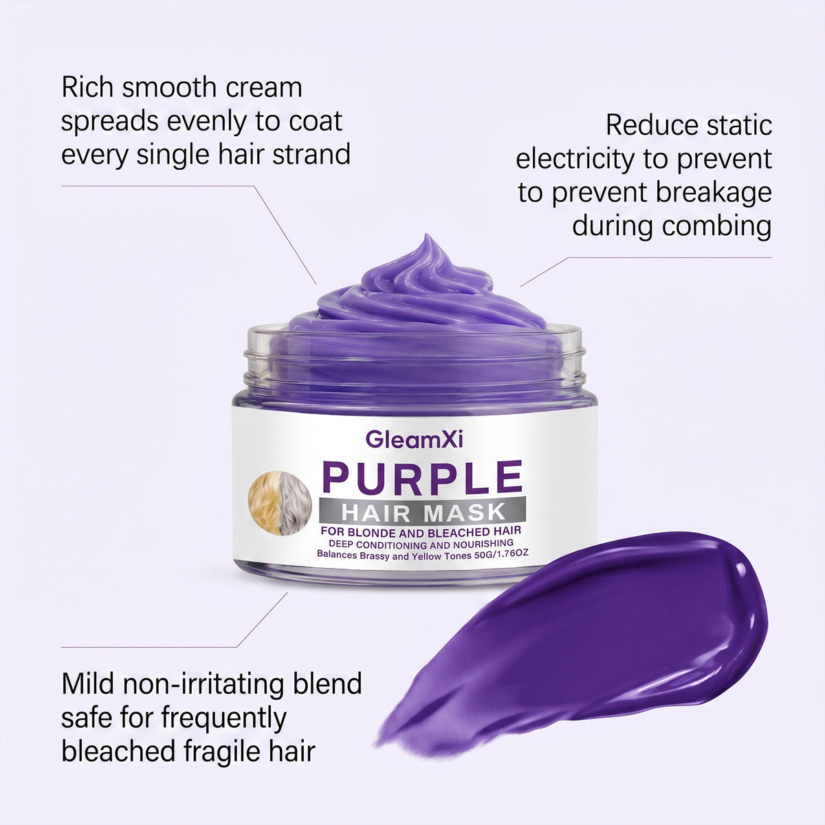 Purple Nourishing Hair Mask - 50g Deep Conditioning Treatment