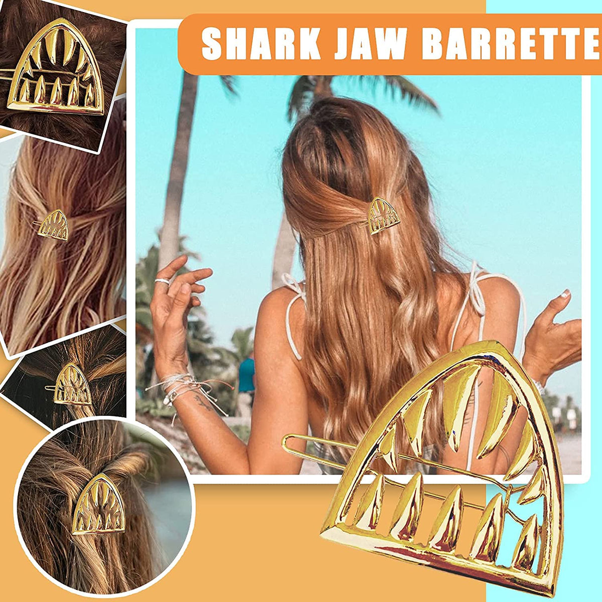 Silver Hair Claw Clip Large Shark Jaw Hairpin Elegant Hair Accessories