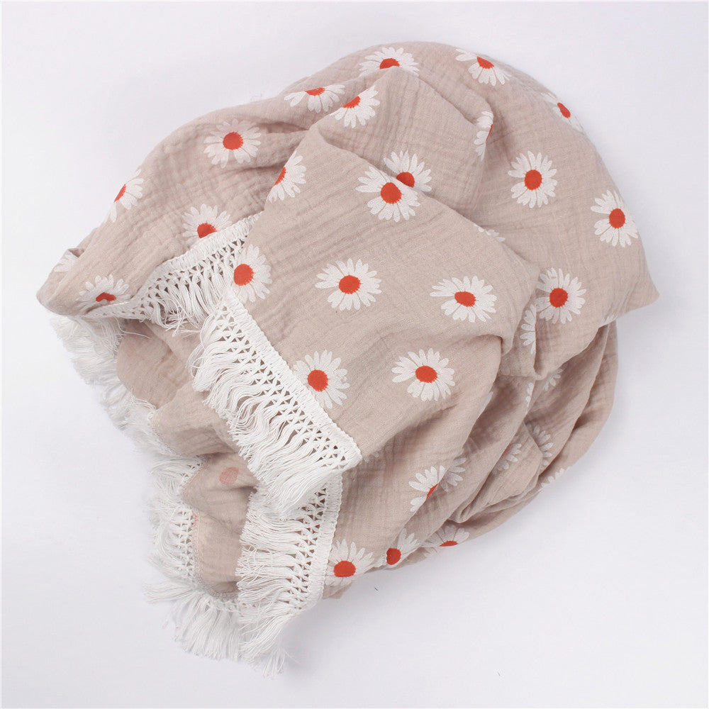 Children's Cotton Tassel Blanket - Baby Bedding 100x120cm, Multiple Colors