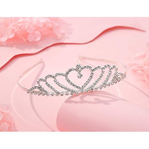 Lovelyshop Girls Heart Rhinestone Tiara Crown for Wedding Prom Birthday Prinecess Party