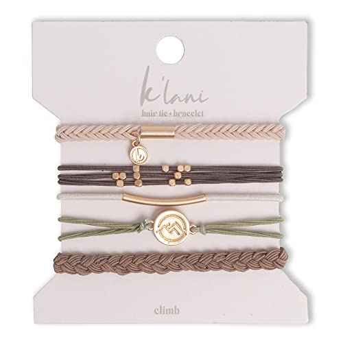 K'lani Hair Tie Bracelets for Women - Elastic Hair Bands That Double as Stylish Jewelry - Climb - Medium