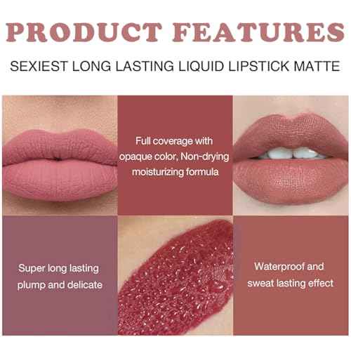3 Colors Red Tube Lipstick, Cigarette Lipstick Set, Labiales Mate Velvet Lipstick Moisturizer & Smooth, Long Lasting 24 Hours Waterproof (Set A)