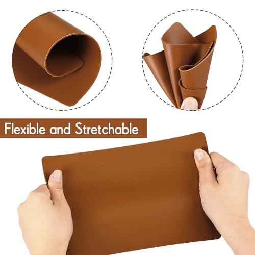 Frienda 20 Pcs 8.7'' X 5.7'' Fake Tattoo Skin, 1.5 mm Double Sides Blank Tattoo Practice Skin Sheet for Microblading Eyebrow Beginners Experienced Artist, Brown