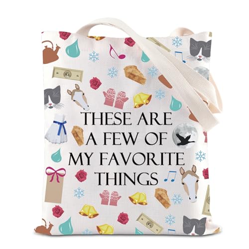 FOTAP Sound Music Inspired Gifts My Favorite Things Song Makeup Bag Musical Movie Tote Bag Theater Party Gifts (favorite things T)