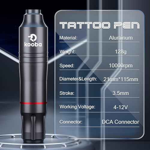Tattoo Gun Kit Kooba Complete Tattoo Machine Set with Professional Rotary Tattoo Pen Regulator Power and 20Pcs Cartridges Needles 7 Kinds of Tattoo Ink Supplies for Beginners Tattoo Artists (Black)