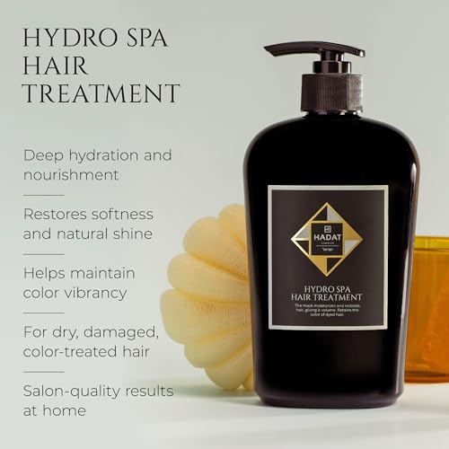 HADAT Hydro Spa Hair Treatment ? Professional Hair Mask for Deep Moisturizing Repair and Shine ? Macadamia Oil ? Salon Quality for Dry Damaged Color-Treated Hair ? Israeli Haircare, 16.9 Fl Oz