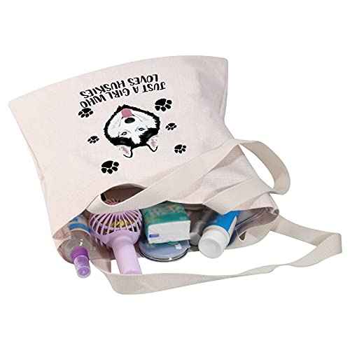 MBMSO Husky Makeup Bag Husky Lover Gifts for Women Just a girl Who Loves Huskies Cosmetic Bag Siberian Husky Owner Gifts for Husky Mom Zipper Pouch Travel Case (Husky Tote bag)