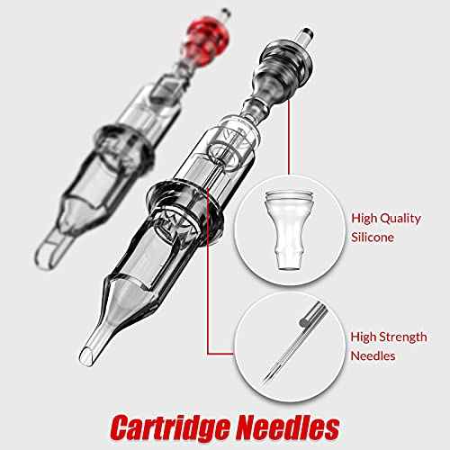 Wormhole Tattoo Kit Rotary Tattoo Machine Kit Professional Tattoo Gun 40pcs Cartridge Needles 20pcs Tattoo Inks Tattoo Power Supply Complete for Beginners and Artists TK202