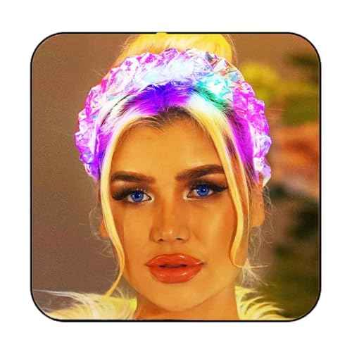 GORTIN Light up Headband LED Glow Halloween Costume Headpiece Rave Hair Accessories for Women