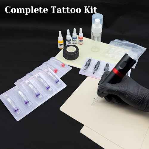 Tattoo Pen Kit - Wireless Tattoo Machine Kit 20Pcs Tattoo Cartridge Needles 10Pcs Pratice Cartridges 1500mAh Tattoo Gun Kit Professional, Complete Tattoo Kit Tattoo Supplies for Beginners