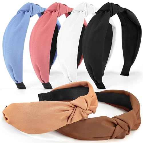 Headbands for Women Girls - 6PCS Stylish Top Knotted Headbands - Knotted Headband for Women - Head Bands Wide Hairband Hair Accessories