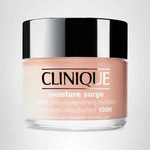 Clinique Moisture Surge 100H Auto-Replenishing Hydrator Oil Free Face Moisturizer | With Hyaluronic Acid, Aloe Bioferment and Vitamins C + E | For All Skin Types | Hydrating + Moisturizing, 4.2 Fl Oz