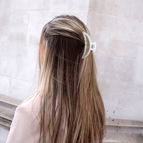 Hair Claw Clips, Nonslip Matte Clear Hair Clips, Large for Thick, Strong Hold Jaw Clamps, Butterfly Claws Hairpins Fashion Hair Accessories for Women (3 Pack)