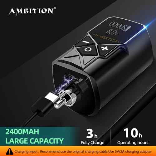 Ambition Torped Tattoo Machine Kit - Rotary Tattoo Machine Cartridges Short Pen with 2400mAh Tattoo Power Supply Brushless Motor for Professional Tattoo Artist
