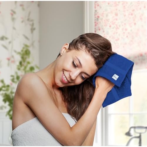 Avalon Towels Luxury Washcloths Value Pack of 12 ? Premium Cotton, Soft & Absorbent Wash Cloths for Body and Face, Hotel and Spa Quality Wash Clothes, Quick Dry and Machine Washable (Royal Blue)