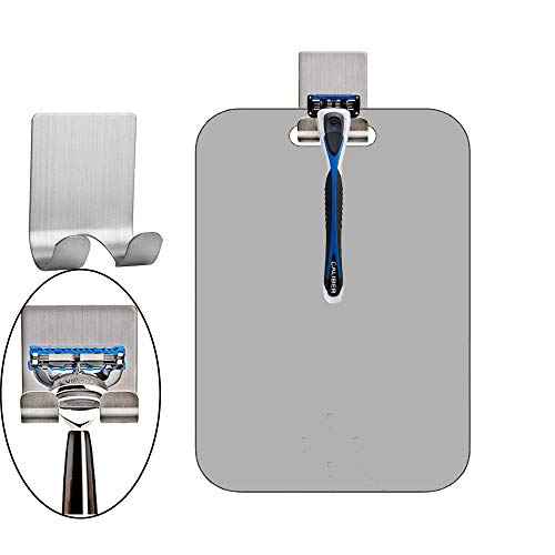 APHUIME Fogless Shower Mirror (11inX7.48in), Anti-Fog Frameless Wall Hanging Makeup & Shaving Bathroom Accessory (Large, Shaver Hook)