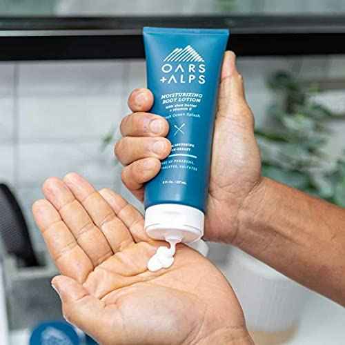Oars + Alps Body Lotion, Moisturizing Body Lotion with Vitamin E, Shea Butter & Magnesium for All Skin Types, Hydrating, Soothing, Quick Absorbing, Non Greasy, Fresh Ocean Splash, 8oz