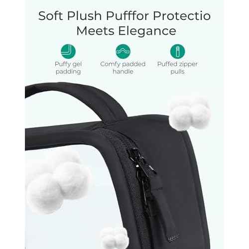 BAGSMART TSA-Approved Toiletry Bag, Large Opening Clear Makeup Bag with Handle, Quart Sized Travel Toiletry Bag, Carry-On Airline Compliant for Men and Women (Black)