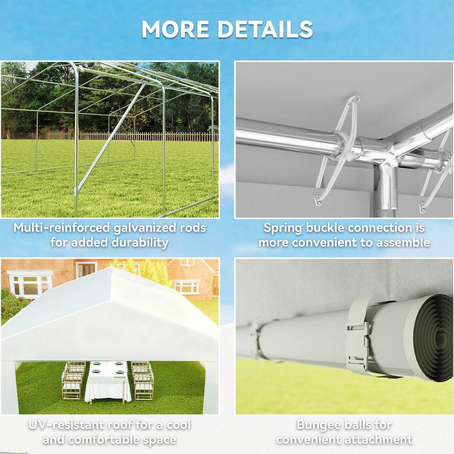Large 23' x 39' Outdoor Carport Canopy Tent with Sidewalls
