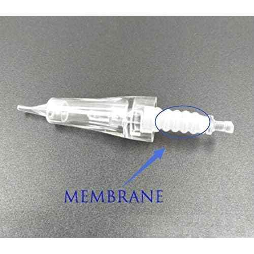 10 PCS 3RL M Permanent Make Up Needle Cartridge With Safety Membrane for Cordless Tattoo Machine Ombre Powder Brow By Mellie Microblading Shading Eyeliner Lip Tattoo (3P/RL With Membrane)