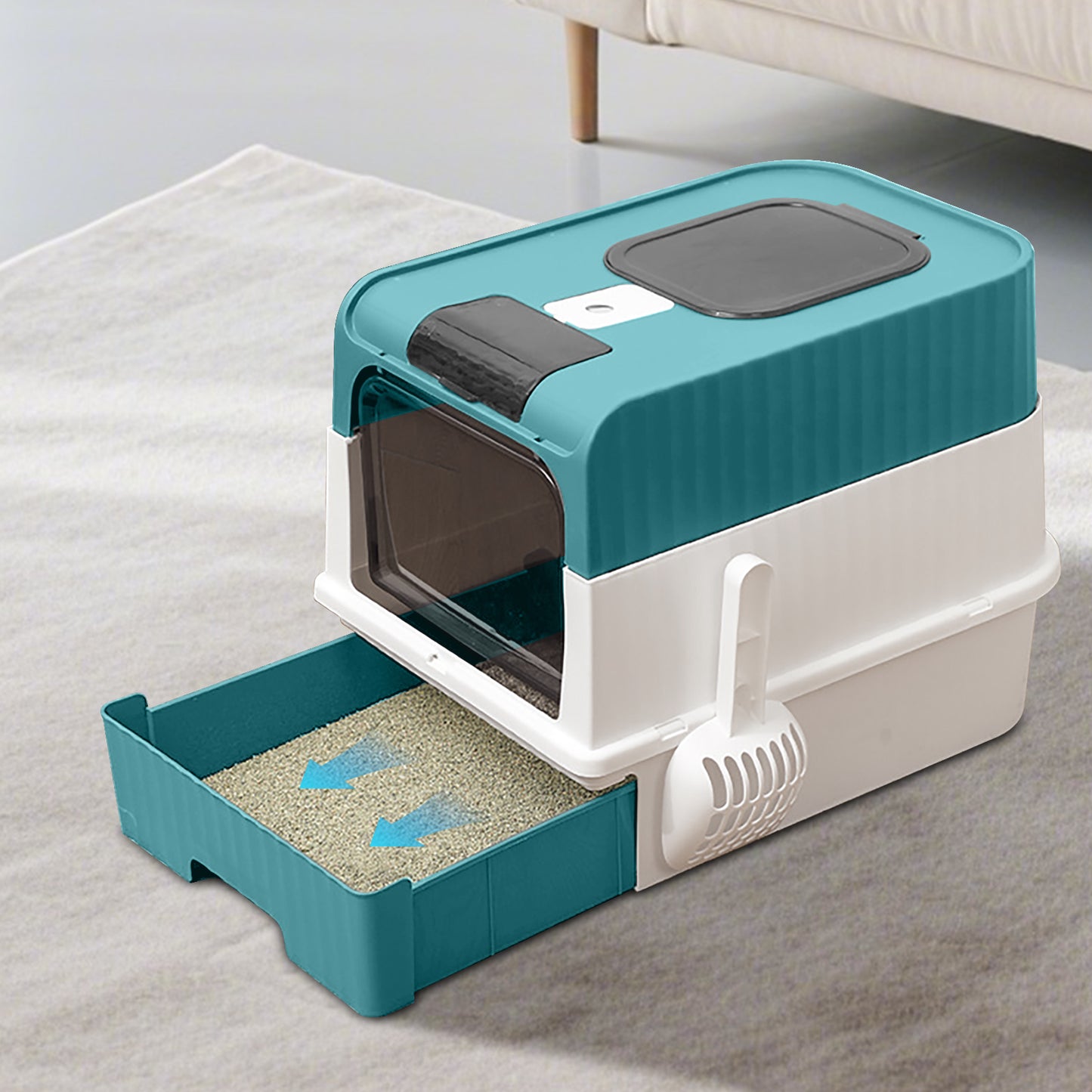 Self Pickup Cat Litter Box with Magic Cube Design - Multiple Colors Available